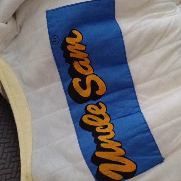 80s vintage Uncle Sam lifting bodybuilding gym streetwear vest L - Picture 6 of 14